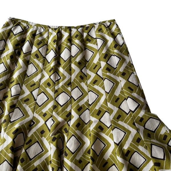 NWT Lafayette 148 Multicolor Geometric Print Silk Cotton Blend A Line Skirt - Picture 8 of 15